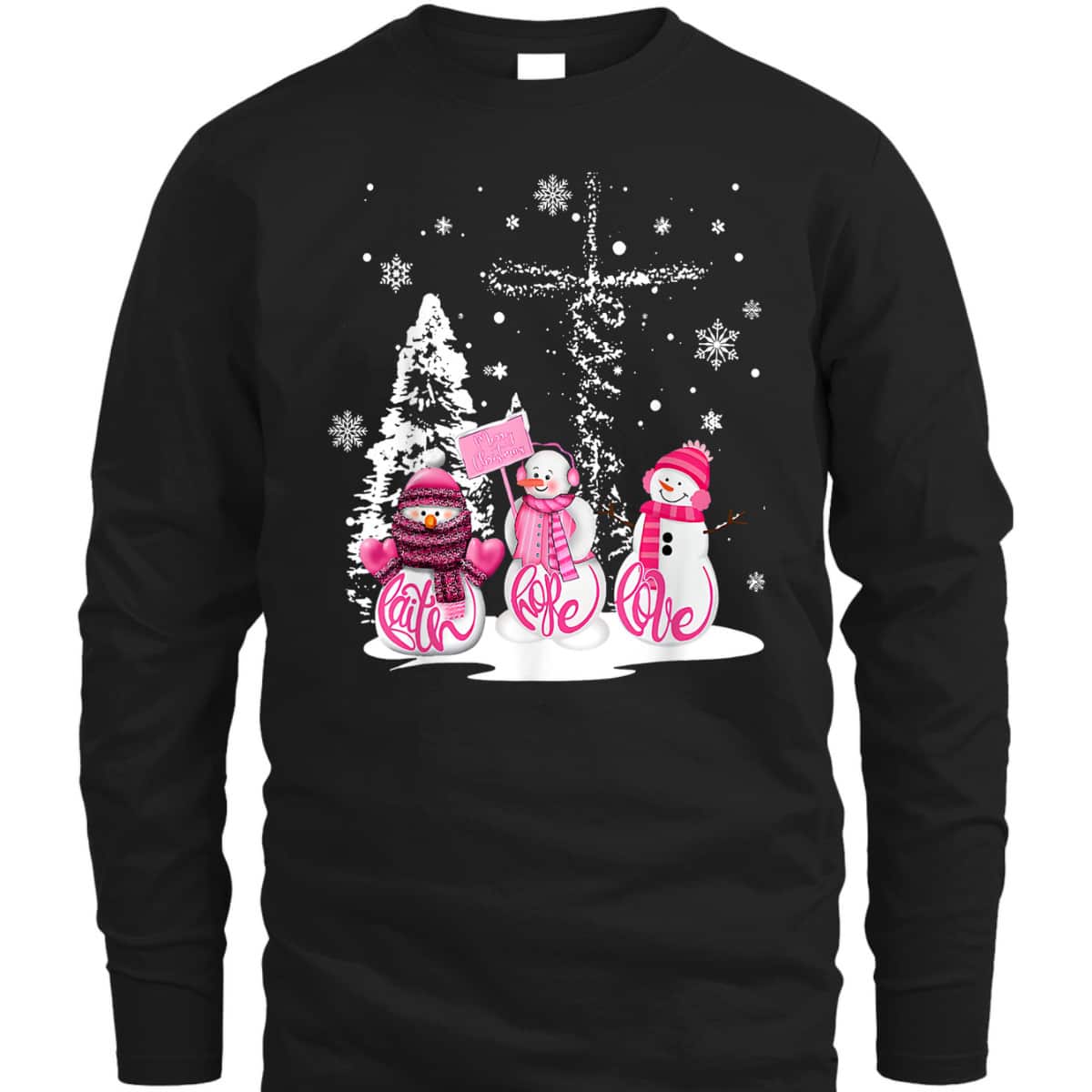 Jesus Faith Hope Love Snowman Merry Xmas Christian T-Shirt Jesus Faith Hope Love Snowman Merry Xmas Christian T-Shirt