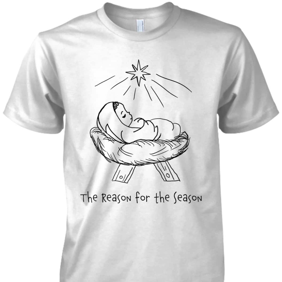 Religious Line Art Christmas Jesus The Reason For The Season T-Shirt Religious Line Art Christmas Jesus The Reason For The Season T-Shirt