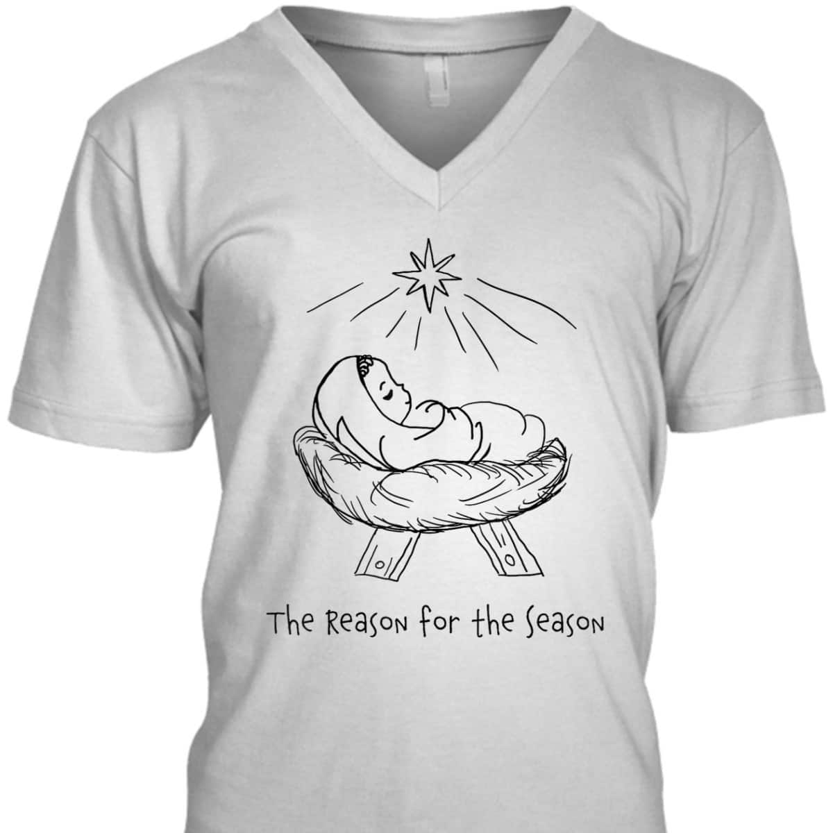 Religious Line Art Christmas Jesus The Reason For The Season T-Shirt Religious Line Art Christmas Jesus The Reason For The Season T-Shirt