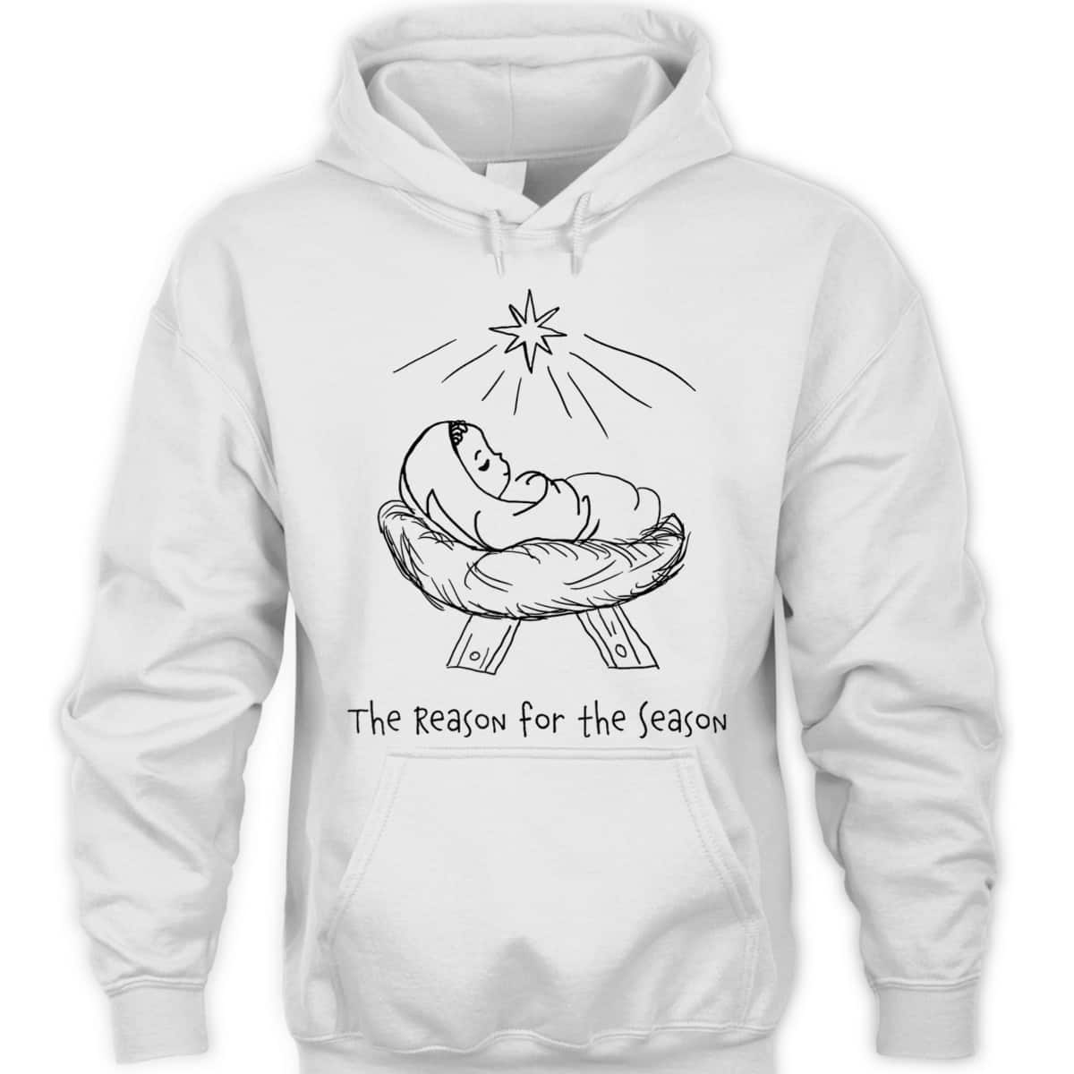 Religious Line Art Christmas Jesus The Reason For The Season T-Shirt Religious Line Art Christmas Jesus The Reason For The Season T-Shirt