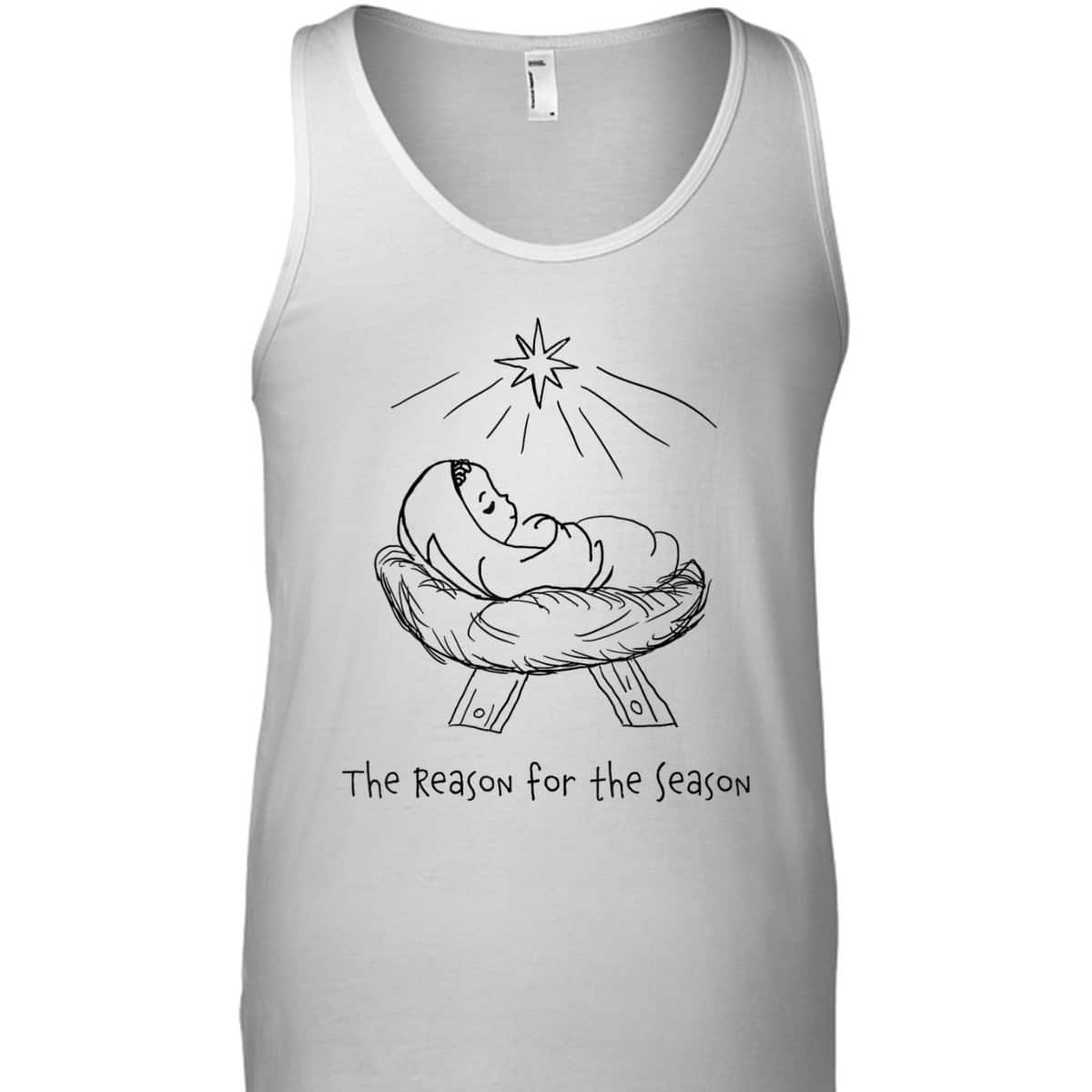 Religious Line Art Christmas Jesus The Reason For The Season T-Shirt Religious Line Art Christmas Jesus The Reason For The Season T-Shirt