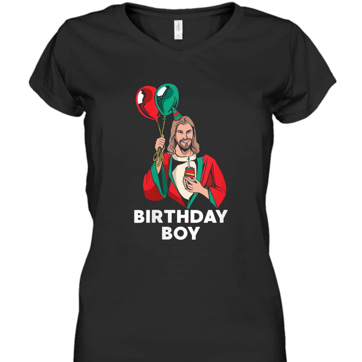 Birthday Boy Jesus Christ Santa Hat Christmas Christian T-Shirt Birthday Boy Jesus Christ Santa Hat Christmas Christian T-Shirt