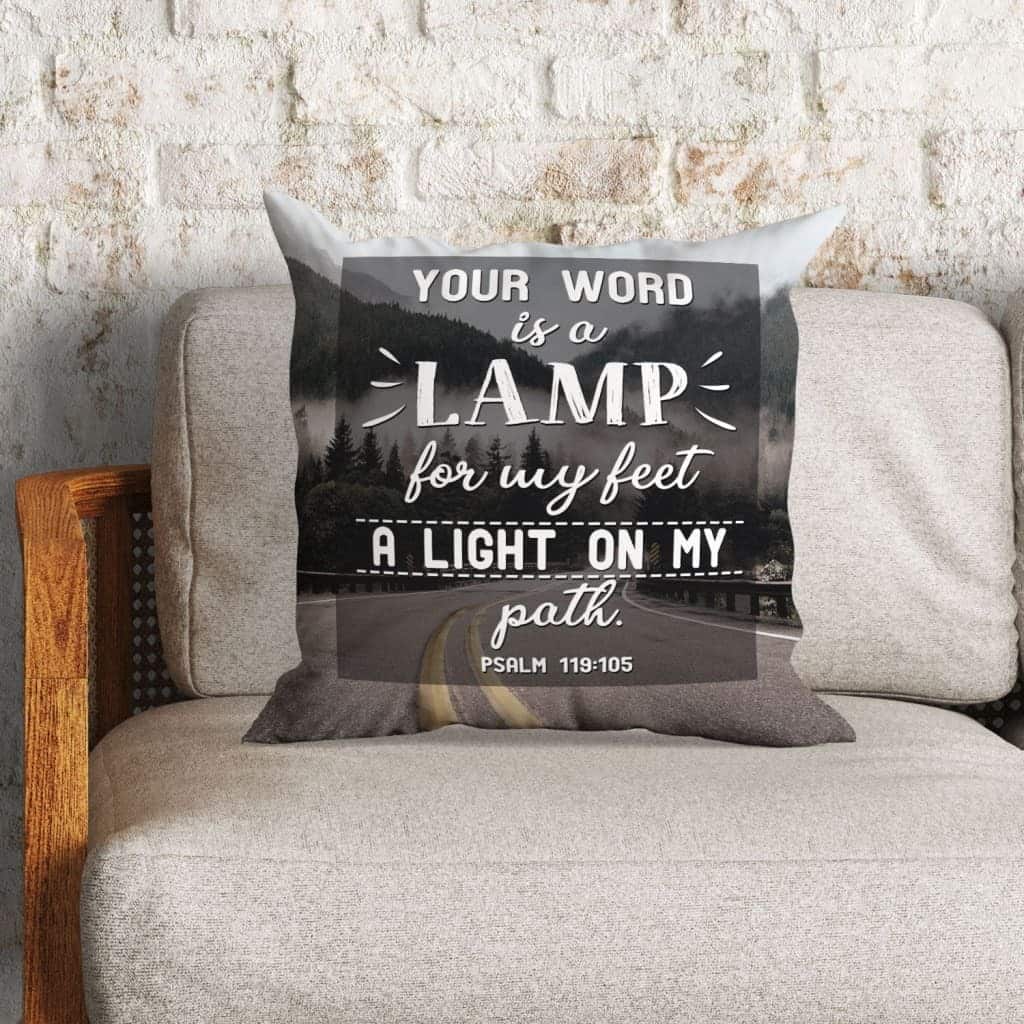 Your Word Is A Lamp To My Feet Psalm 119105 Bible Verse Pillow Your Word Is A Lamp To My Feet Psalm 119105 Bible Verse Pillow