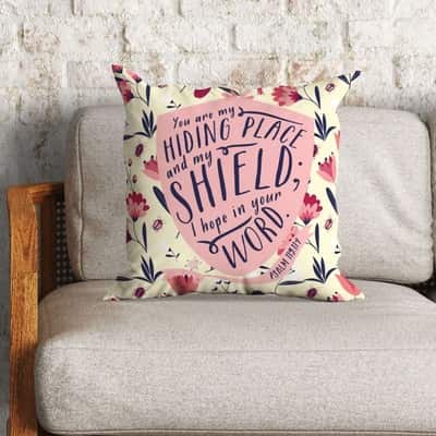 You Are My Hiding Place Psalm 119114 Bible Verse Pillow