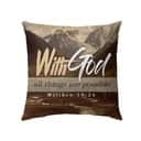 Bible Verse With God All Things Are Possible Matthew 1926 Christian Pillow