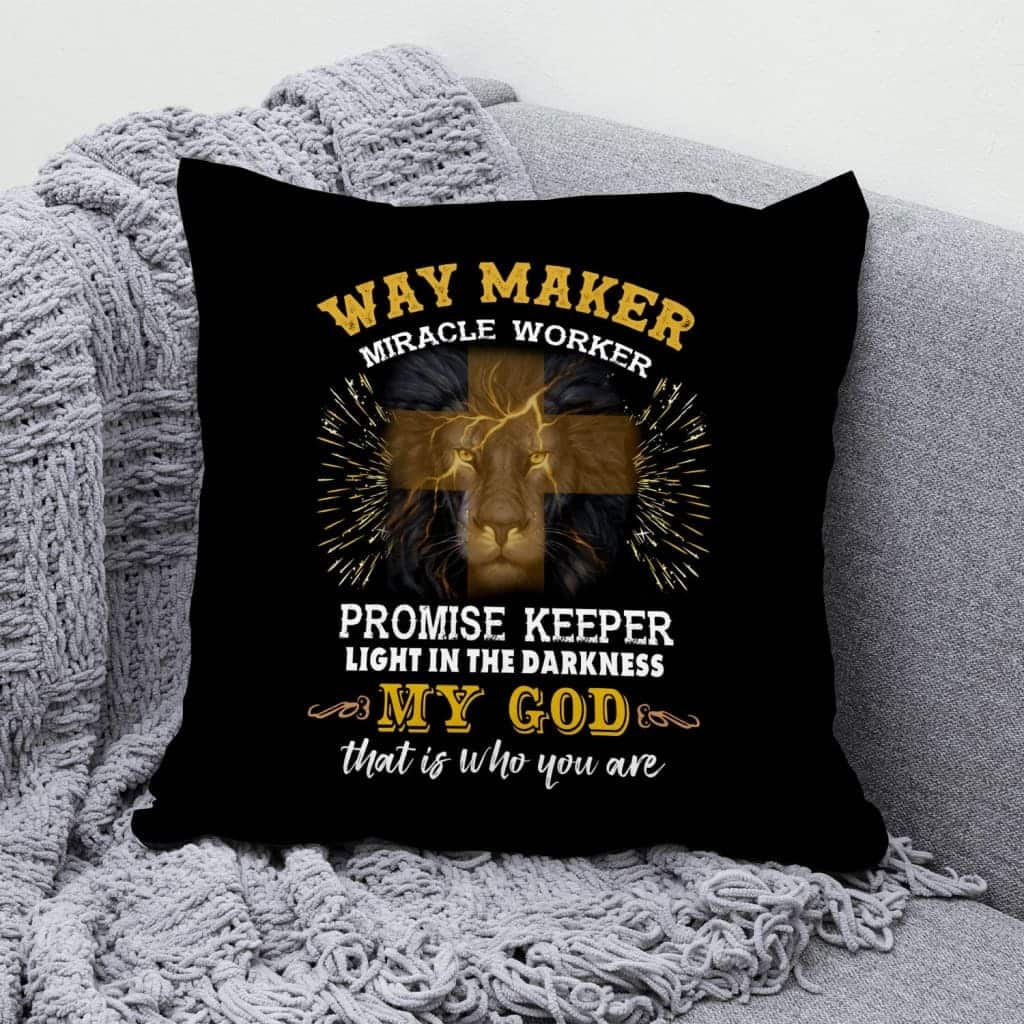 Way Maker Miracle Worker Christian Bible Verse Pillow