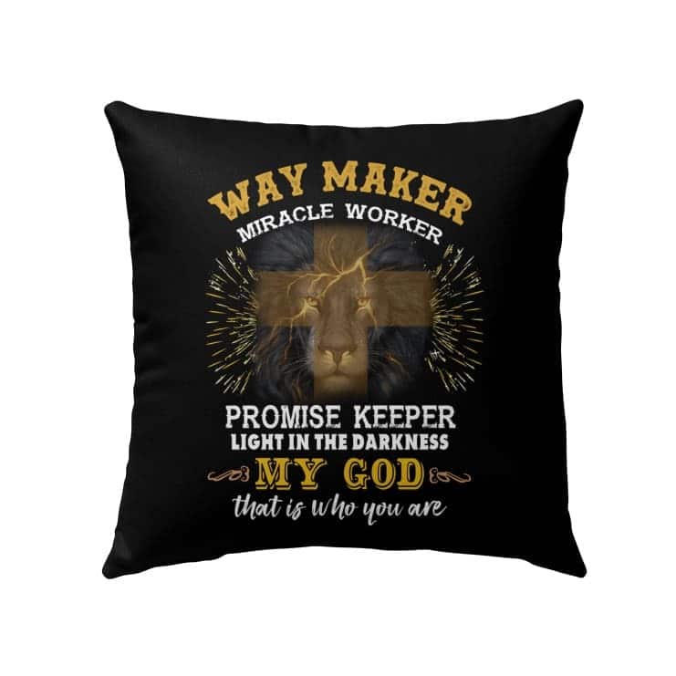 Way Maker Miracle Worker Christian Bible Verse Pillow