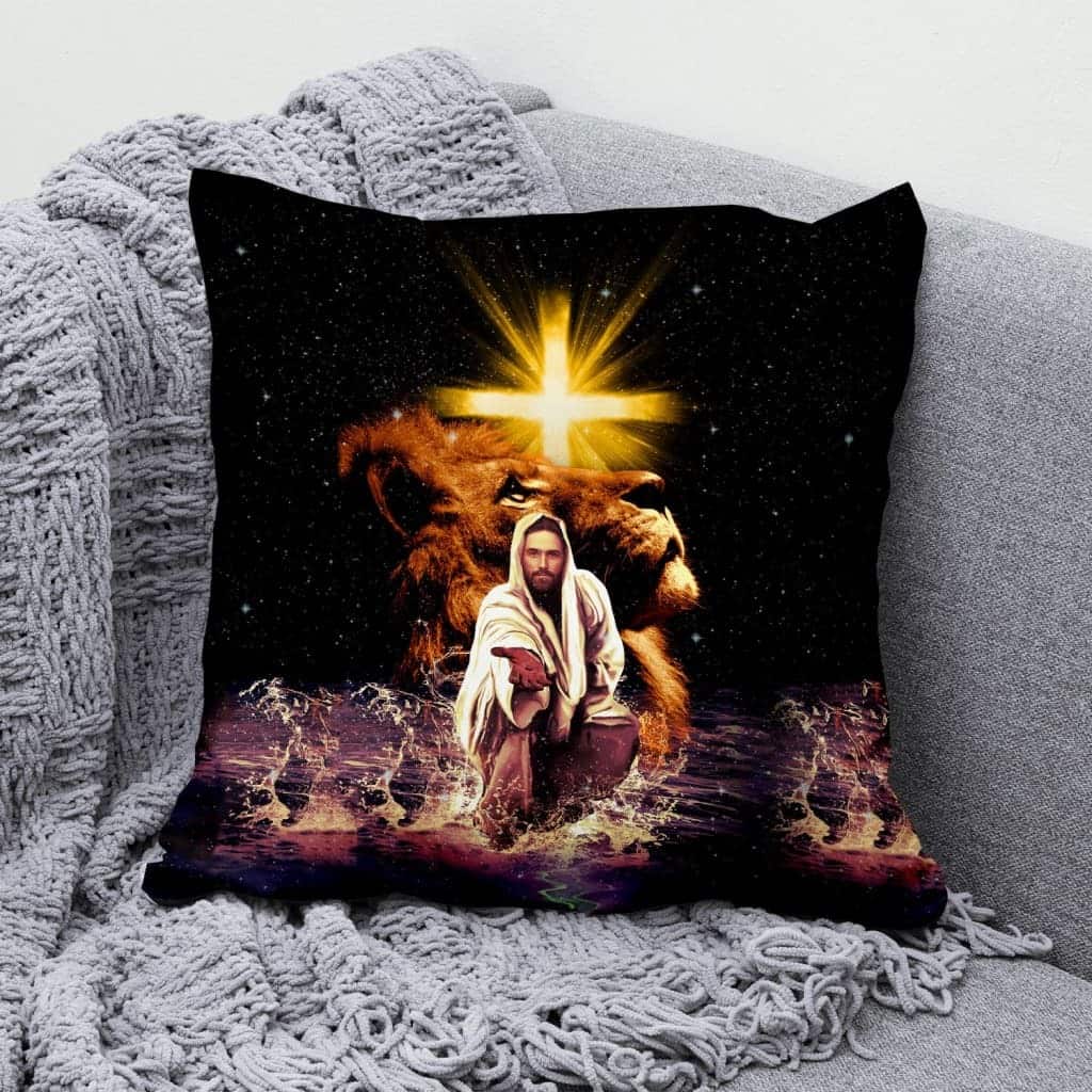 The Lion Of Judah Jesus Reaching Out His Hand Christian Pillow The Lion Of Judah Jesus Reaching Out His Hand Christian Pillow