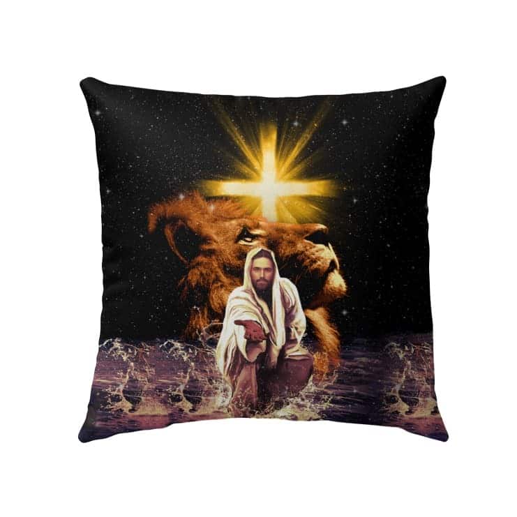 The Lion Of Judah Jesus Reaching Out His Hand Christian Pillow