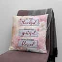 Thankful Grateful Blessed Floral Christian Pillow Thankful Grateful Blessed Floral Christian Pillow