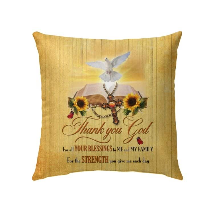 Thank You God For All Your Blessings Christian Pillow Thank You God For All Your Blessings Christian Pillow