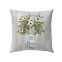 Simply Blessed Floral Christian Pillow