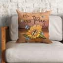 Rise Up And Pray Sunflower Cross Christian Pillow Rise Up And Pray Sunflower Cross Christian Pillow