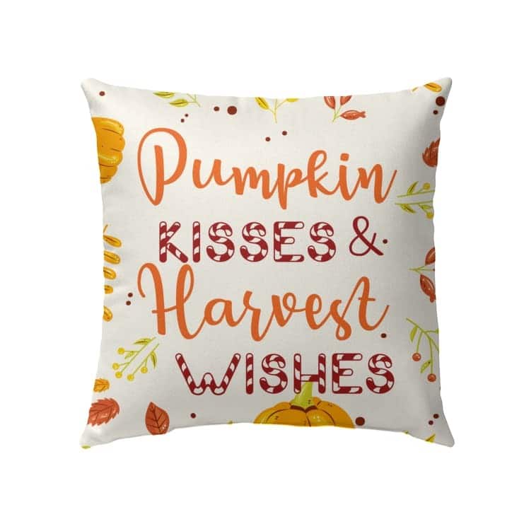 Pumpkin Kisses And Harvest Wishes Christian Pillow Pumpkin Kisses And Harvest Wishes Christian Pillow