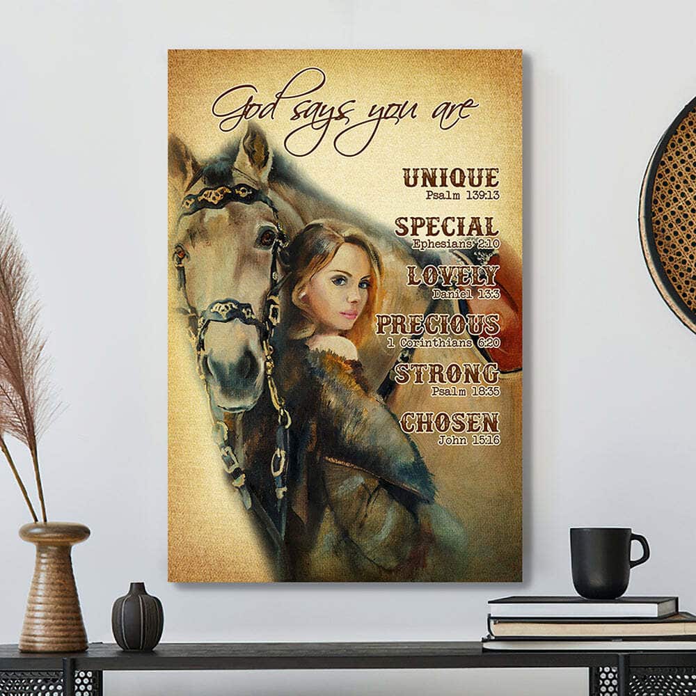 Scripture Christian God Says You Are Bible Verse Horse Canvas Print