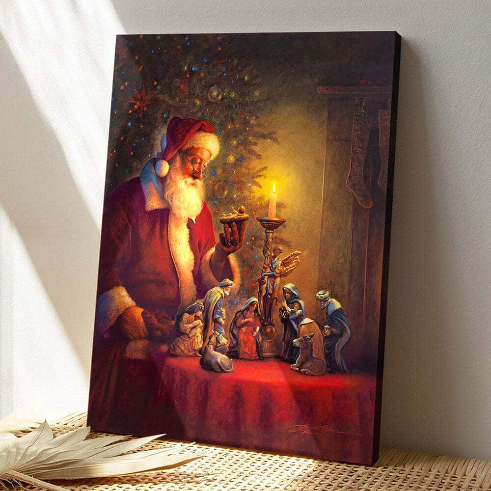 Bible Verse Scripture Christmas Christian Santa Religious Canvas Print