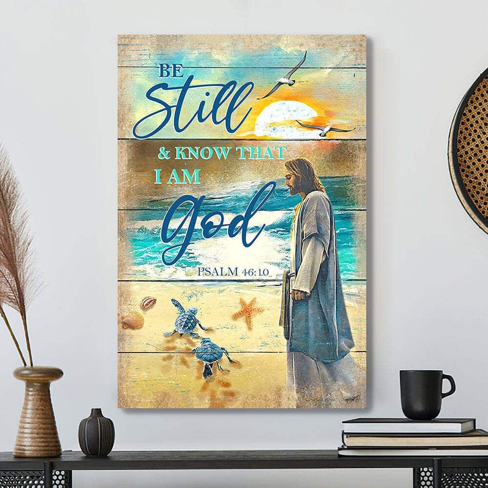 Scripture Jesus Be Still And Know That I Am God Sunset Canvas Print