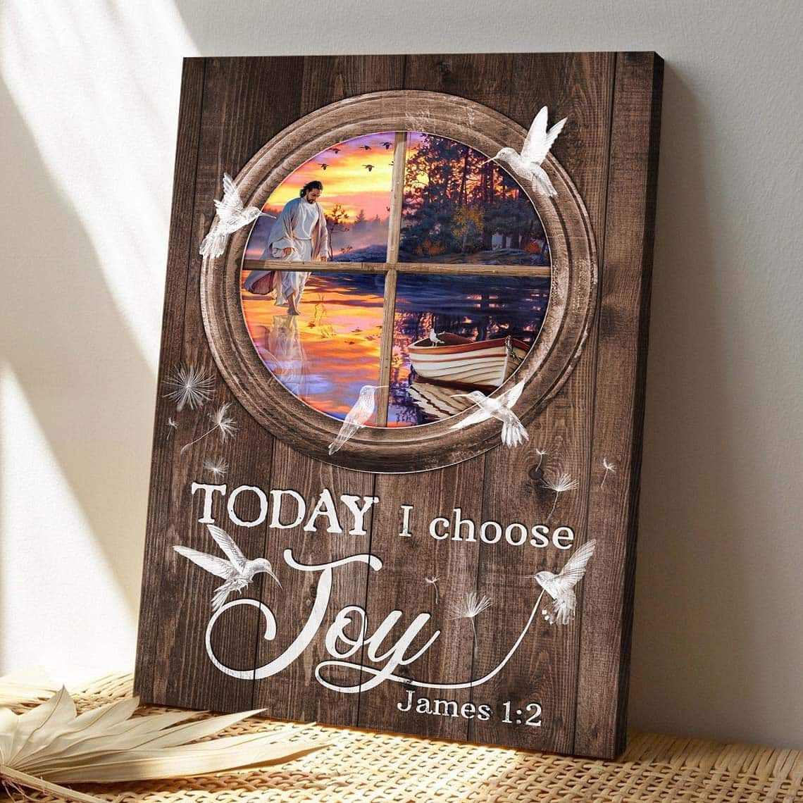 Christian Jesus And A Boat Today I Choose Joy Bible Verse Canvas Print Christian Jesus And A Boat Today I Choose Joy Bible Verse Canvas Print