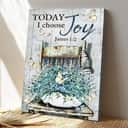 Christian Jesus And Butterflies Today I Choose Joy Bible Verse Canvas Print