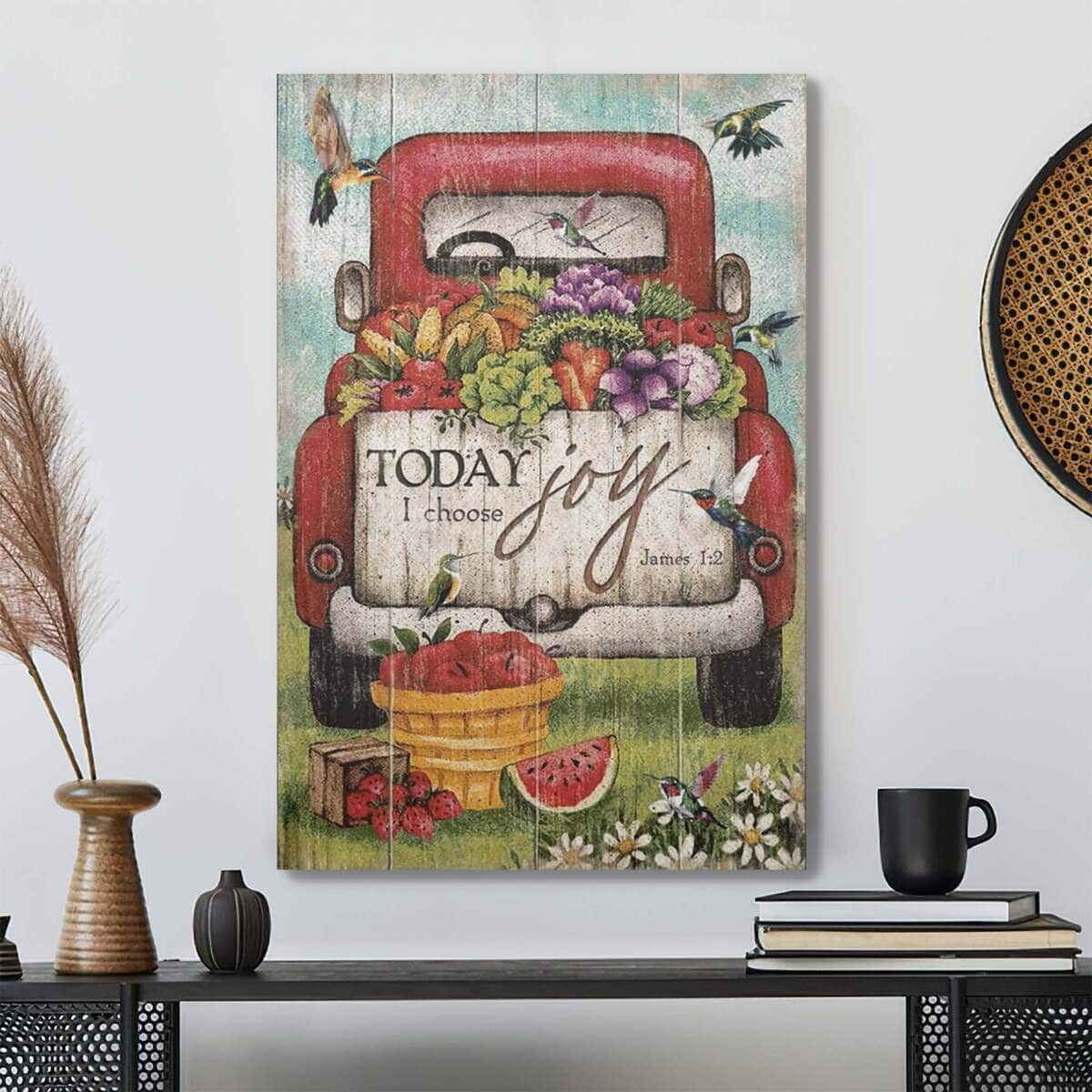 Christian Jesus And Farmer Today I Choose Joy Bible Verse Canvas Print Christian Jesus And Farmer Today I Choose Joy Bible Verse Canvas Print