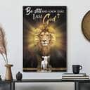 Christian Be Still And Know That I Am God Lion And Lamp Scripture Canvas Print Christian Be Still And Know That I Am God Lion And Lamp Scripture Canvas Print