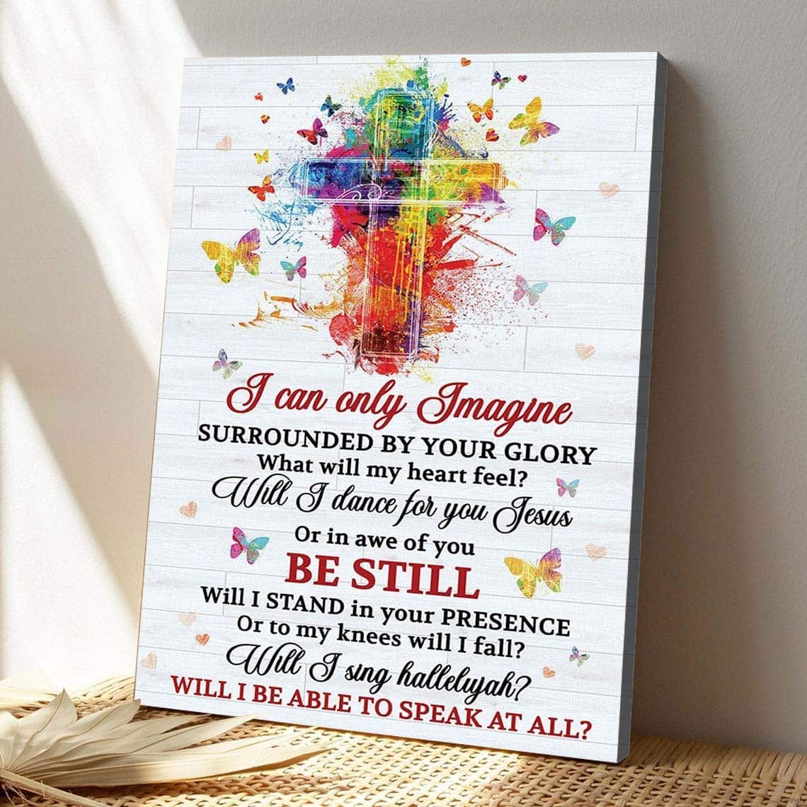 Christian Lovely Cross And Butterfly I Can Only Imagine Scripture Canvas Print Christian Lovely Cross And Butterfly I Can Only Imagine Scripture Canvas Print