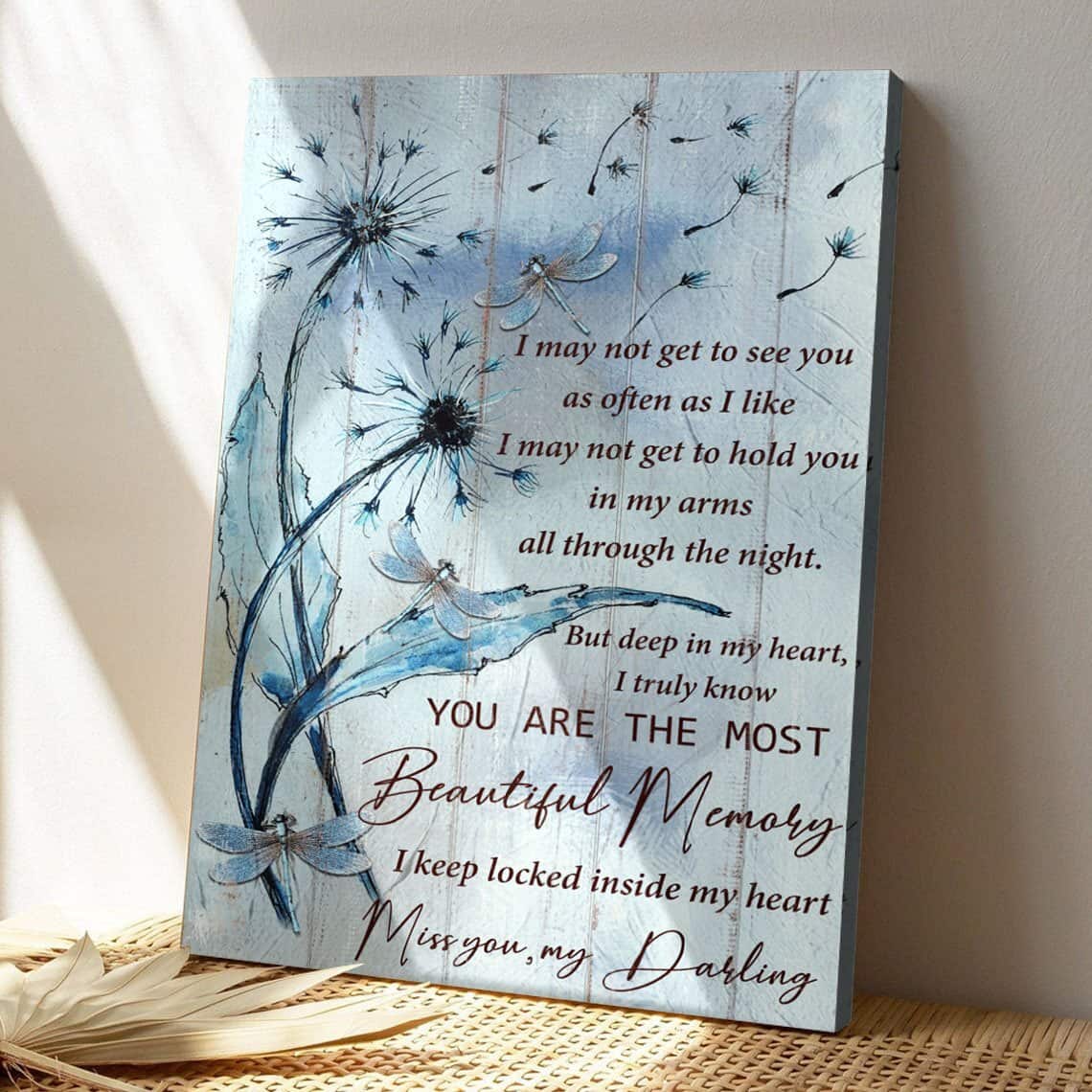 Christian Heaven Youre The Most Beautiful Memory I Keep Locked Inside My Heart Bible Verse Canvas Print