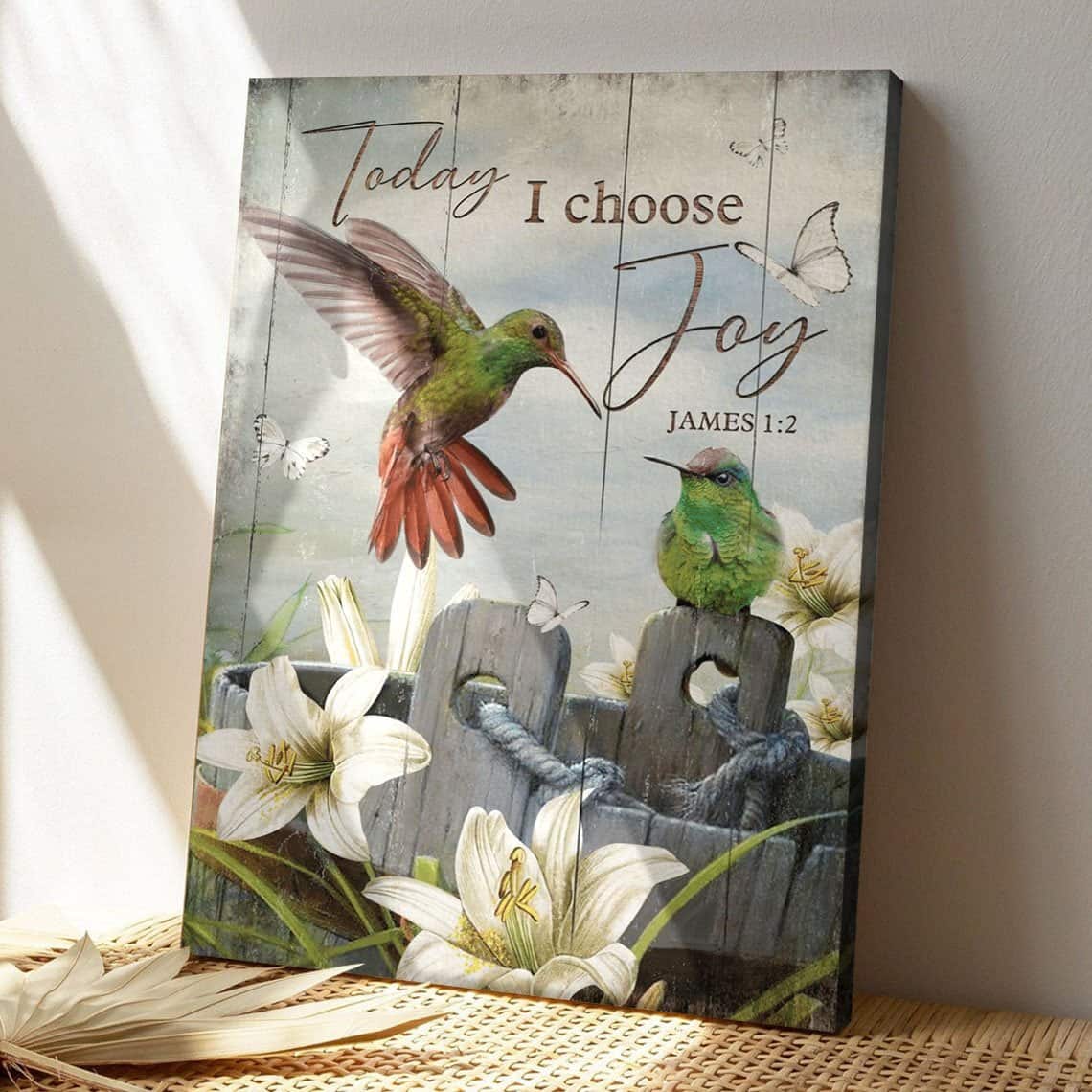 Christian Today I Choose Joy Hummingbird Canvas Print Bible Verse Christian Today I Choose Joy Hummingbird Canvas Print Bible Verse