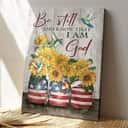 Christian Hummingbird And Sunflower Be Still And Know That I Am God Bible Verse Canvas Print Christian Hummingbird And Sunflower Be Still And Know That I Am God Bible Verse Canvas Print