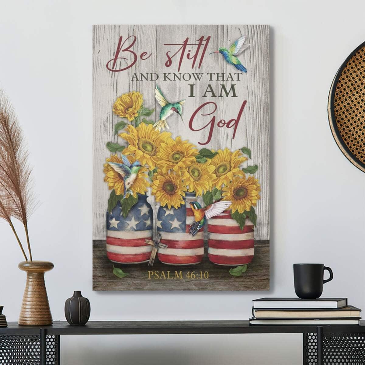 Christian Hummingbird And Sunflower Be Still And Know That I Am God Bible Verse Canvas Print Christian Hummingbird And Sunflower Be Still And Know That I Am God Bible Verse Canvas Print