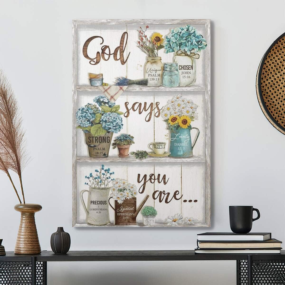 Christian Jesus God Says You Are Bible Verse Faith Canvas Print