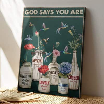Christian Jesus God Says You Are Beautiful Bible Verse Canvas Print