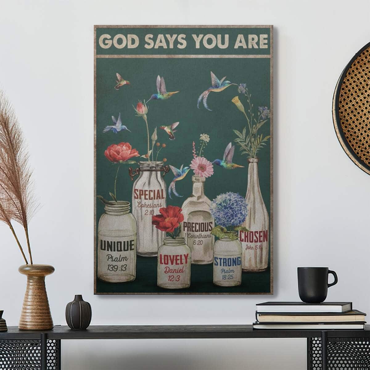 Christian Jesus God Says You Are Beautiful Bible Verse Canvas Print
