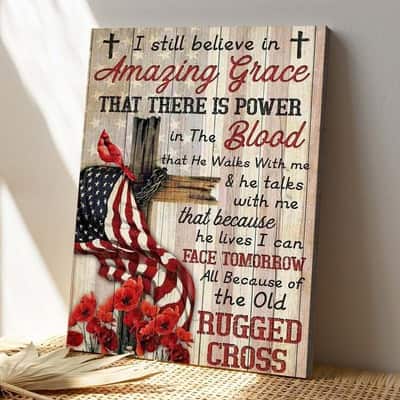 Christian Jesus I Believe Amazing Grace Bible Verse Canvas Print