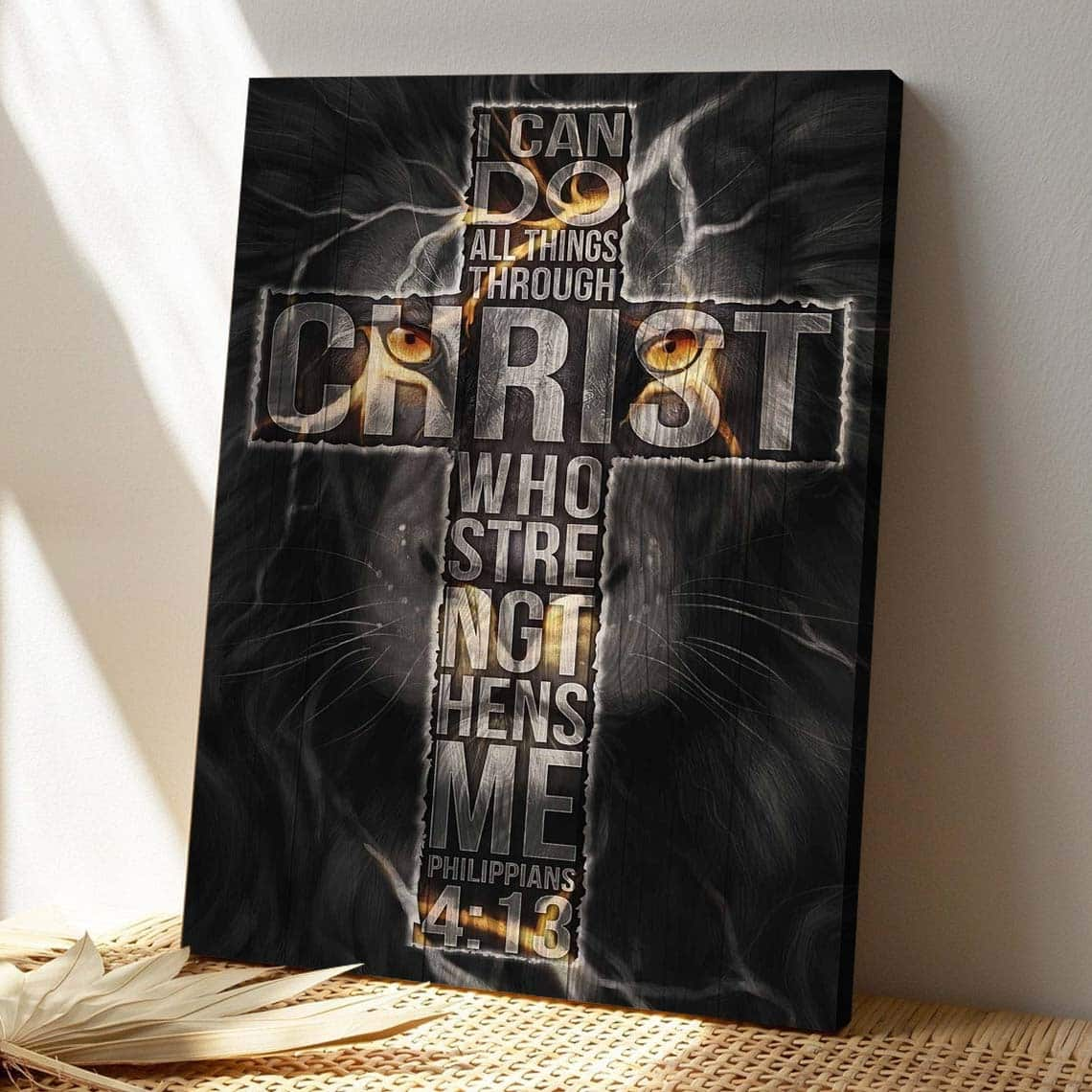 Christian Jesus I Can Do All Thing Through Christ Who Strengthens Me Bible Verse Canvas Print