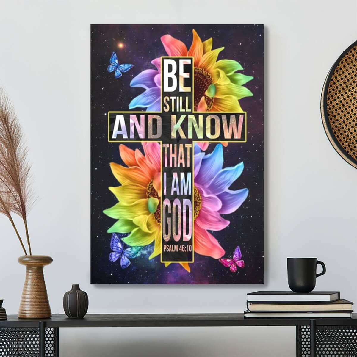 Bible Verse Psalm 4610 Be Still And Know That I Am God Scripture Canvas Print