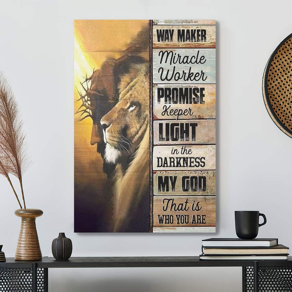 Jesus Way Maker Lion Of Judah Jesus Bible Verse Scripture Canvas Print Jesus Way Maker Lion Of Judah Jesus Bible Verse Scripture Canvas Print