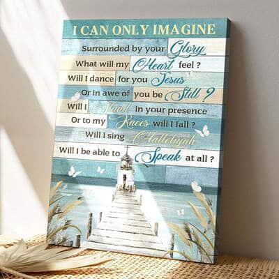 Bible Verse Church And River I Can Only Imagine Christian Canvas Print