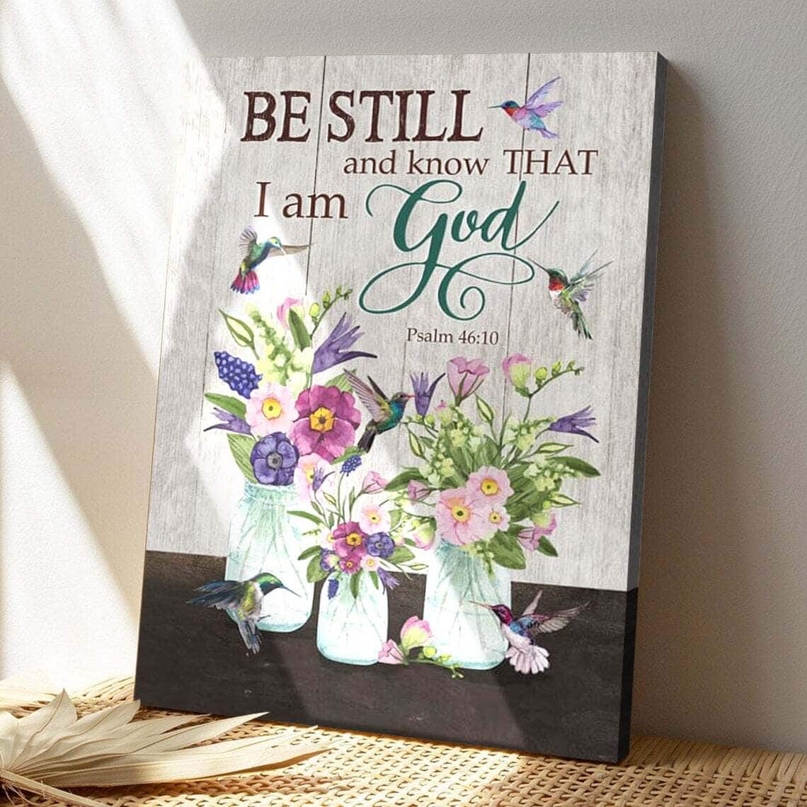 Bible Verse Psalm 4610 Floral Hummingbird Scripture Canvas Print Bible Verse Psalm 4610 Floral Hummingbird Scripture Canvas Print