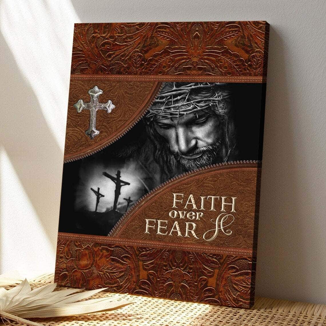 Bible Verse Faith Over Fear Scripture Canvas Print