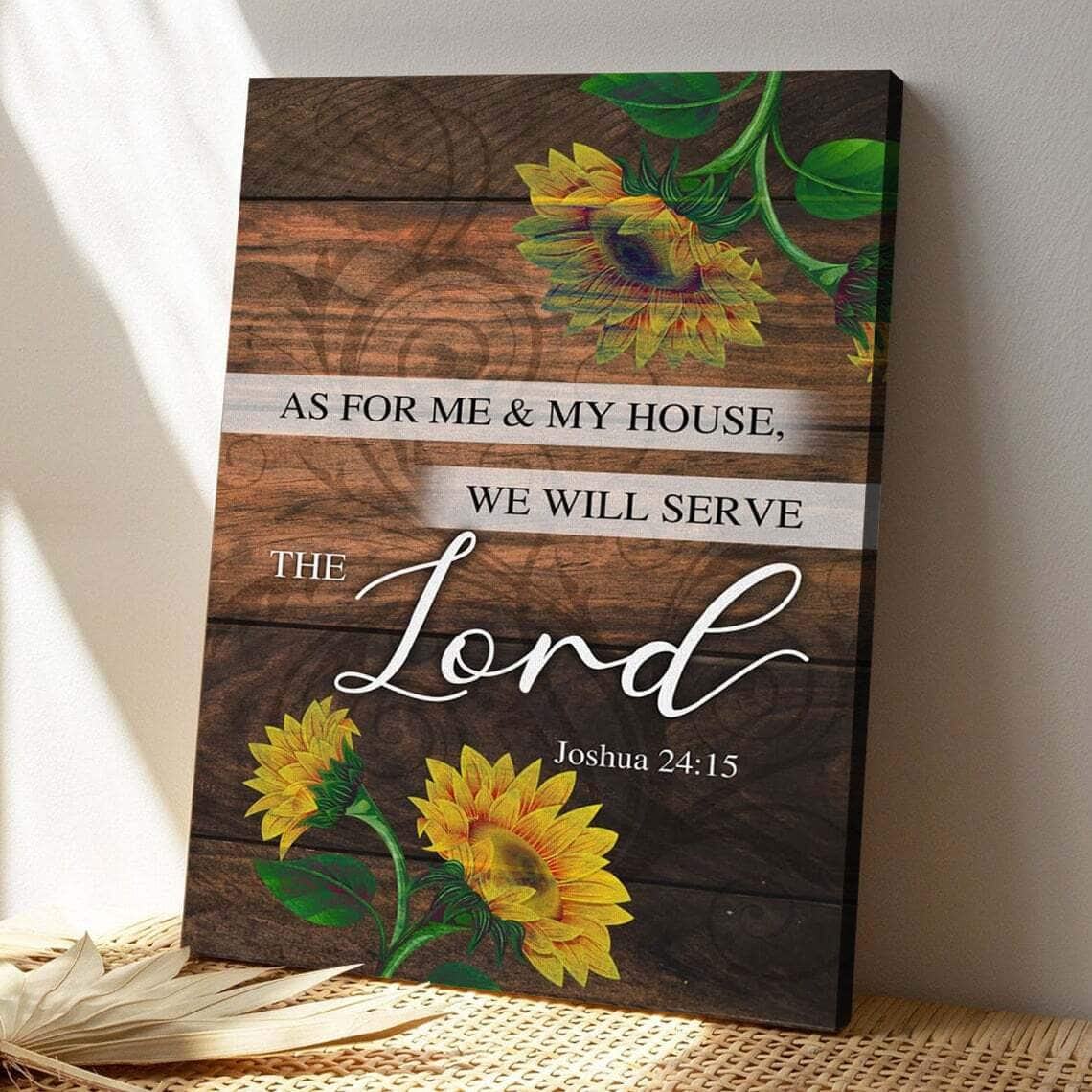 Bible Verse As For Me And My House We Will Serve The Lord Joshua 2415 Scripture Canvas Print