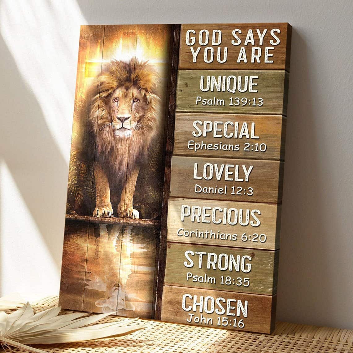 Christian Amazing Lion God Says You Are Bible Verse Canvas Print Christian Amazing Lion God Says You Are Bible Verse Canvas Print