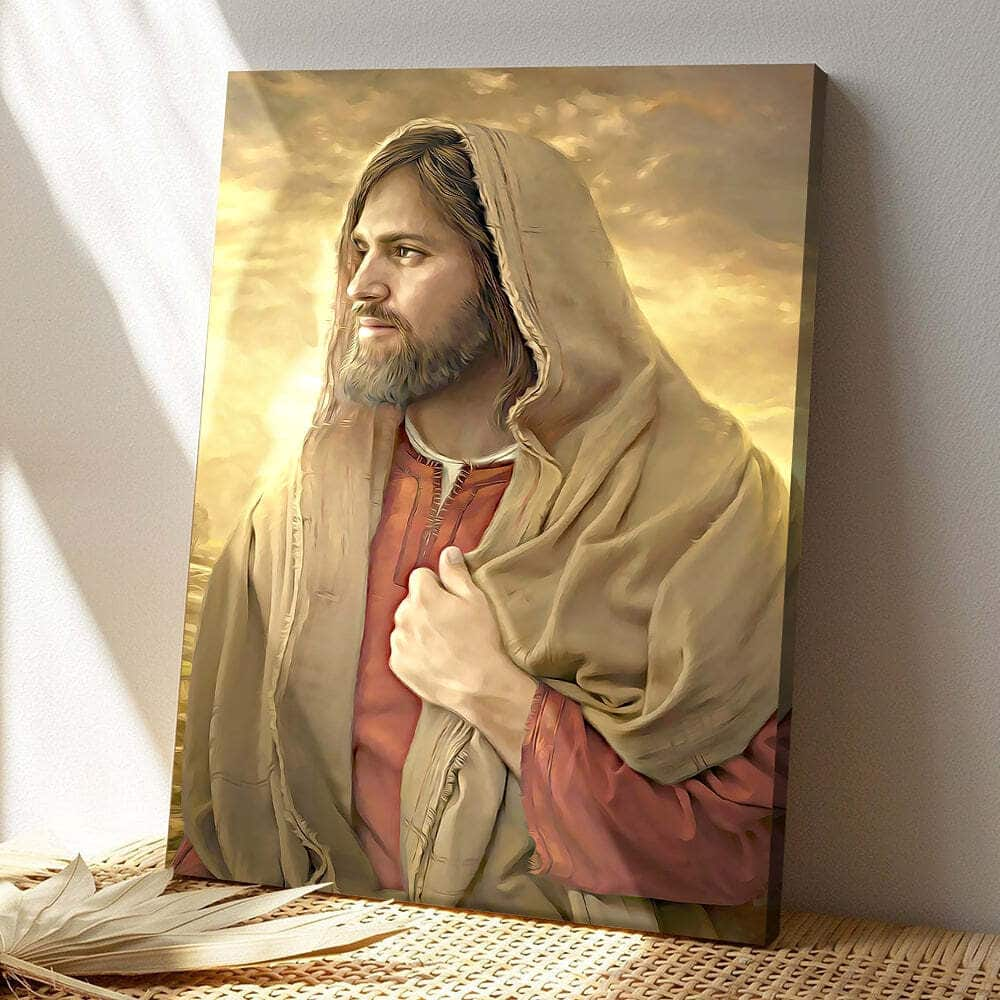 Portrait Jesus Christ Jesus Bible Verse Scripture Canvas Print For Believers