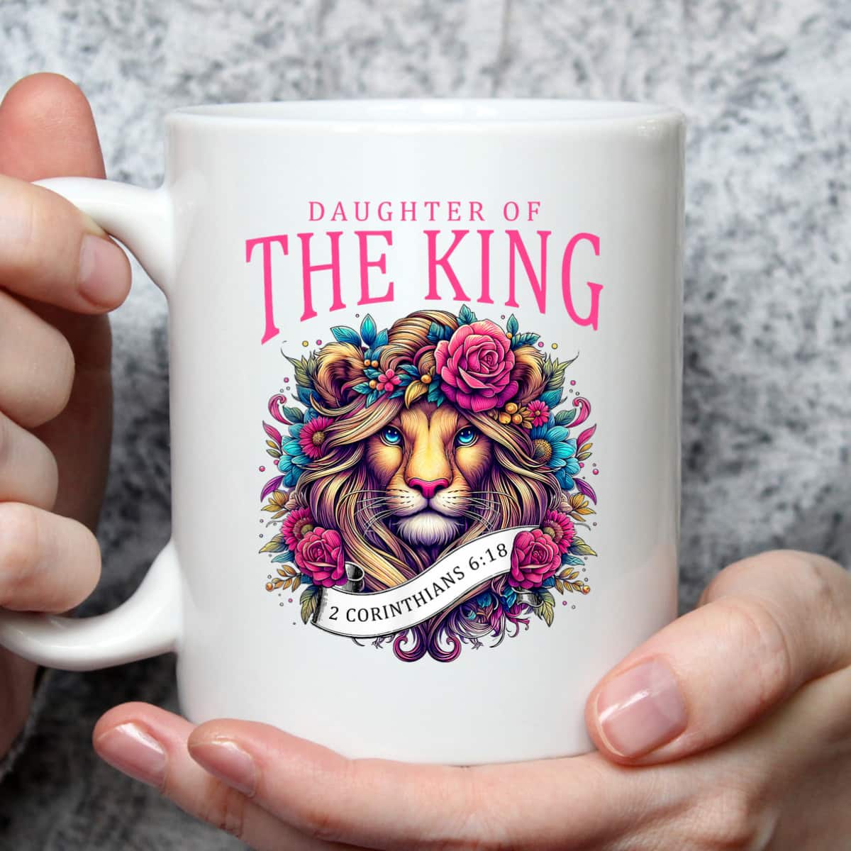 Floral Lion Daughter Of King 2 Corinthians 6 18 Christian T-Shirt Floral Lion Daughter Of King 2 Corinthians 6 18 Christian T-Shirt