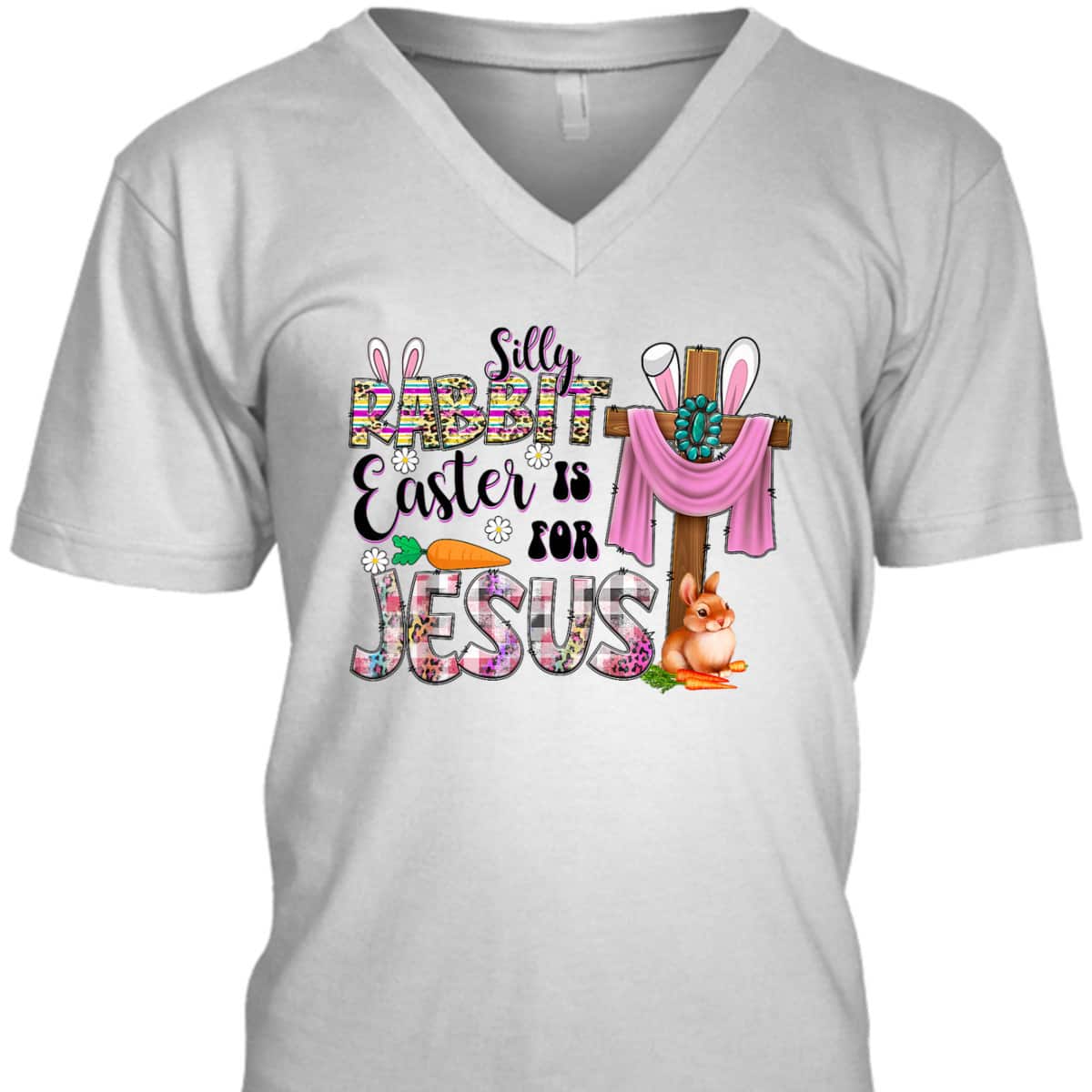 Silly Rabbit Easter For Jesus Christian Easter Day Leopard T-Shirt Silly Rabbit Easter For Jesus Christian Easter Day Leopard T-Shirt