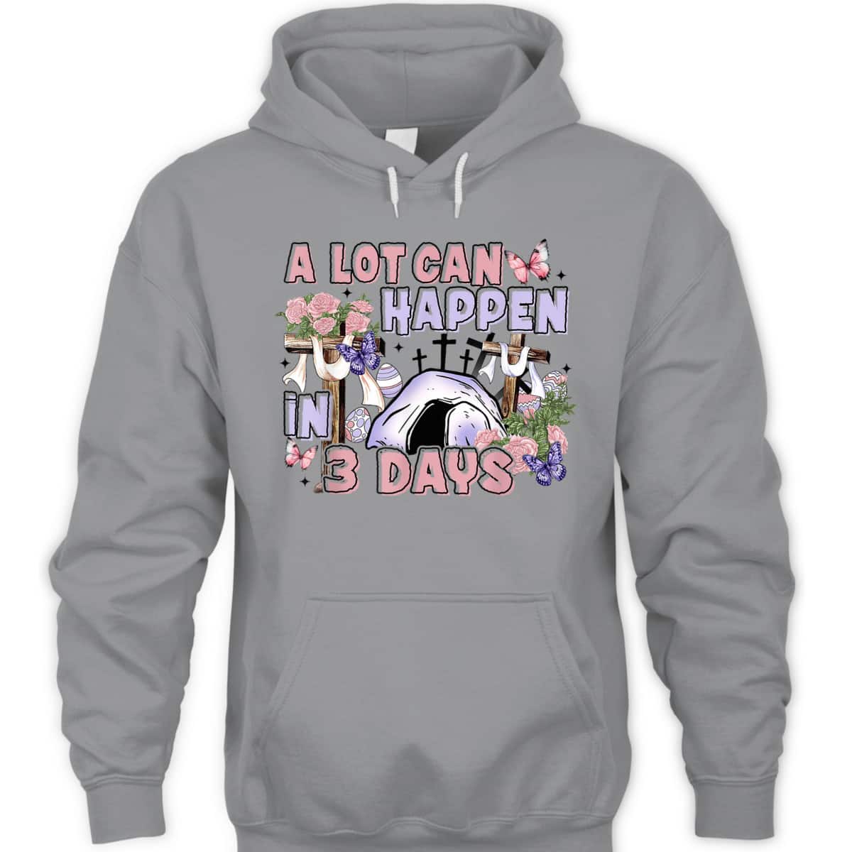 A Lot Can Happen In 3 Days Floral Cross Christian Easter Day T-Shirt A Lot Can Happen In 3 Days Floral Cross Christian Easter Day T-Shirt