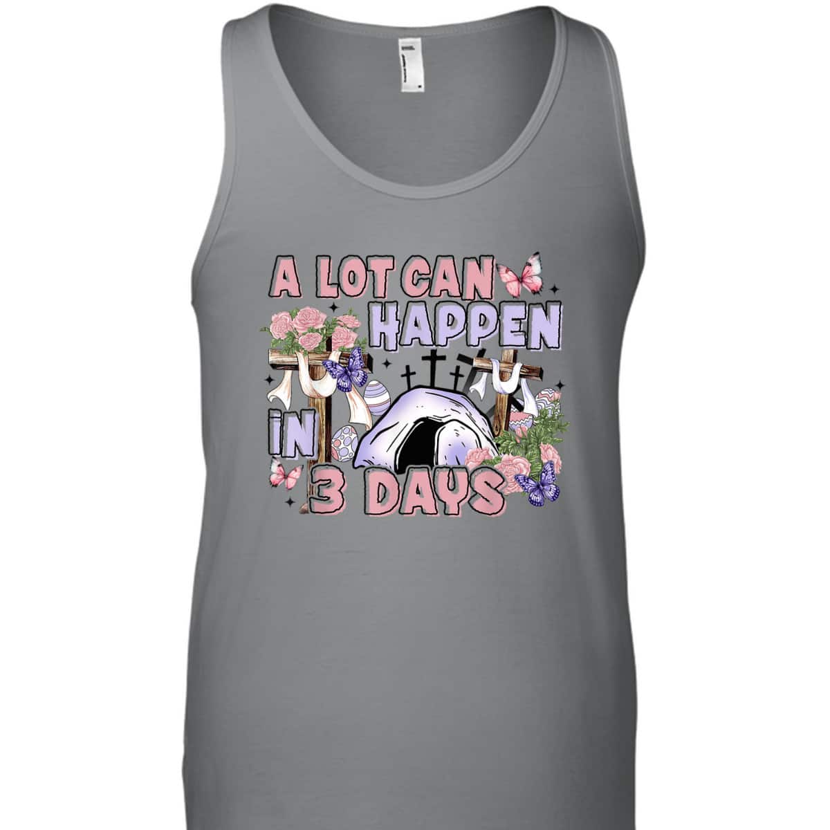 A Lot Can Happen In 3 Days Floral Cross Christian Easter Day T-Shirt A Lot Can Happen In 3 Days Floral Cross Christian Easter Day T-Shirt