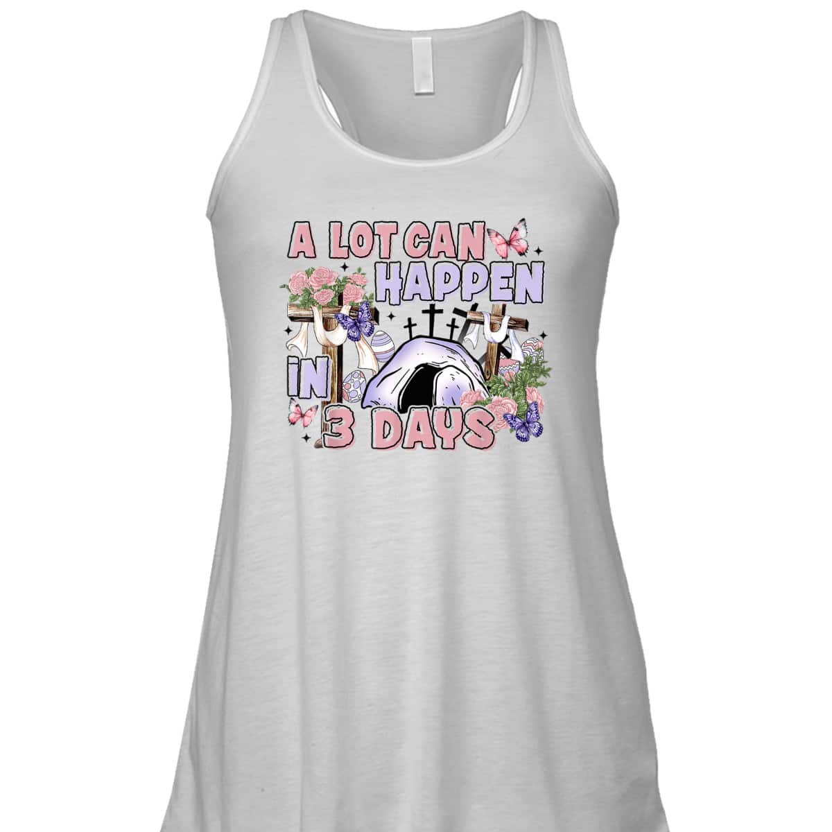 A Lot Can Happen In 3 Days Floral Cross Christian Easter Day T-Shirt A Lot Can Happen In 3 Days Floral Cross Christian Easter Day T-Shirt