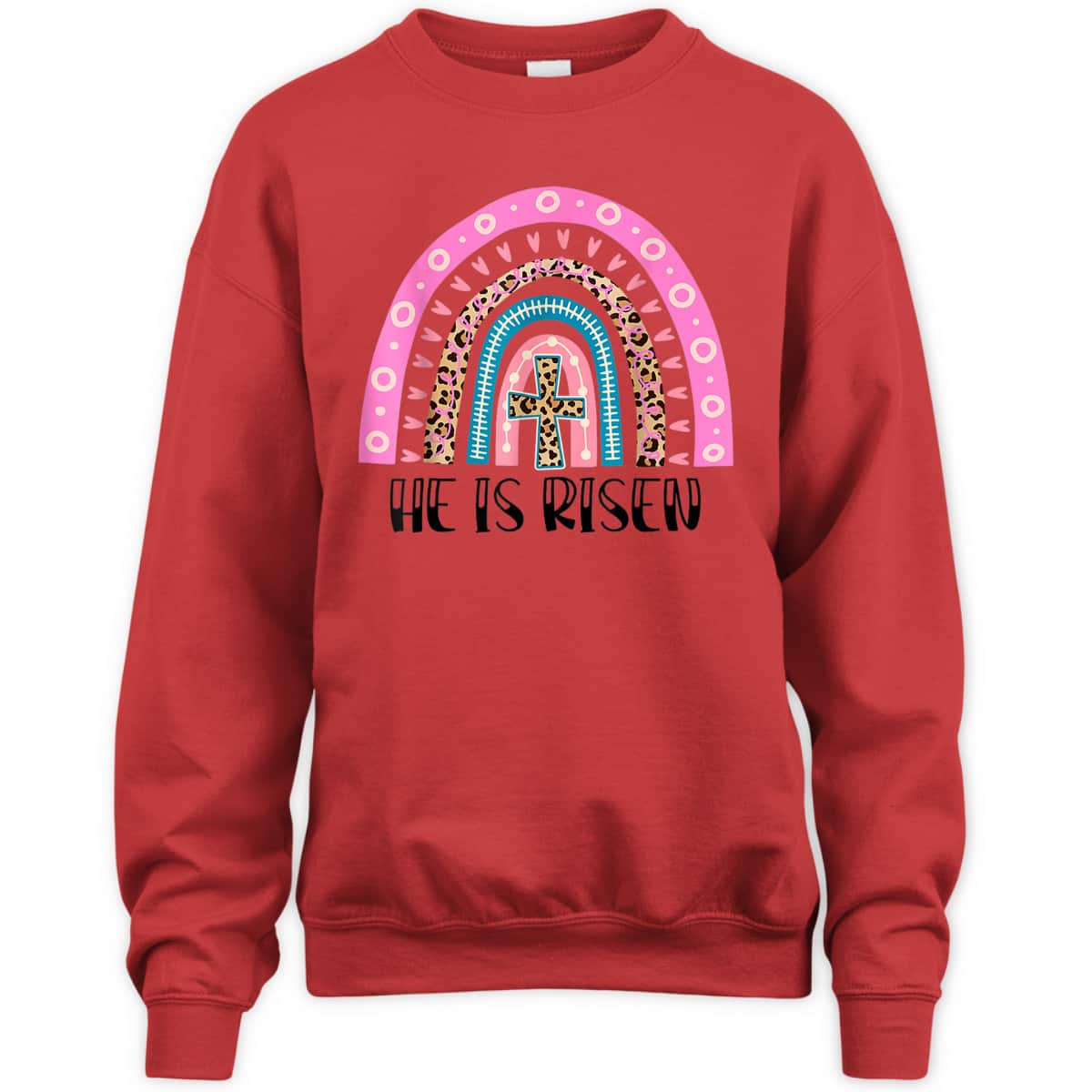 He Is Risen Christian Happy Easter Leopard Boho Rainbow T-Shirt He Is Risen Christian Happy Easter Leopard Boho Rainbow T-Shirt