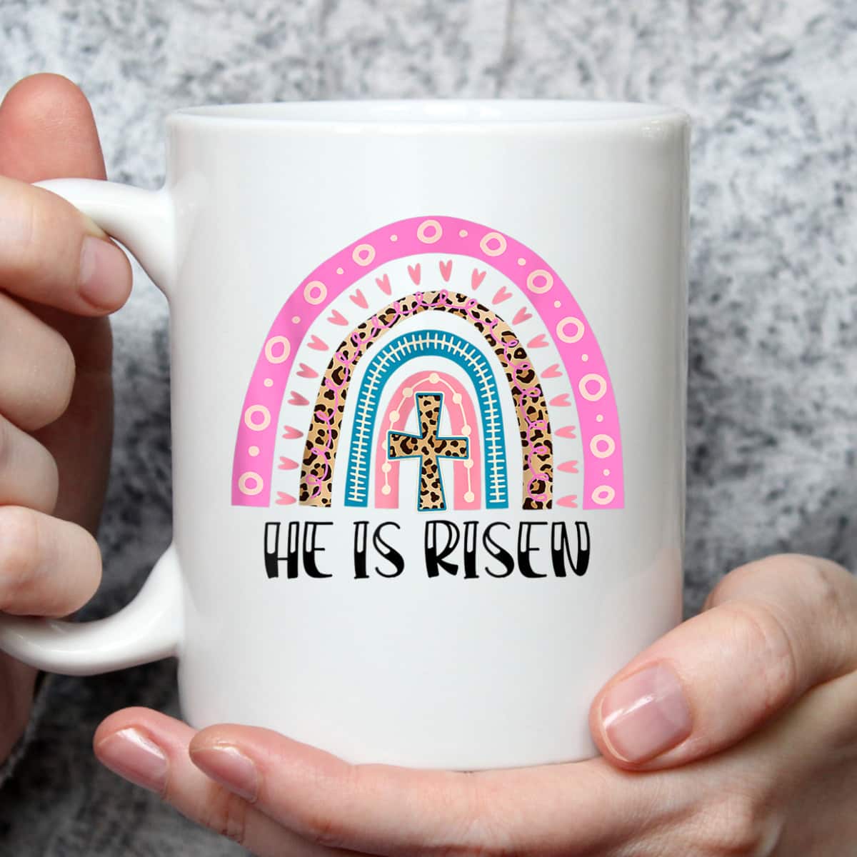 He Is Risen Christian Happy Easter Leopard Boho Rainbow T-Shirt He Is Risen Christian Happy Easter Leopard Boho Rainbow T-Shirt